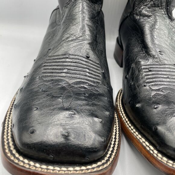Cody James Boot Mens Men 13 EE Exotic Smooth Ostrich Black Square Toe Cowboy main image 12